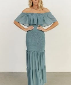 JH Dresses Amalfi Smocked Maxi Dress | Blue