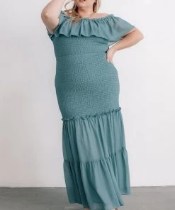 JH Dresses Amalfi Smocked Maxi Dress | Blue