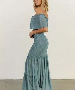 JH Dresses Amalfi Smocked Maxi Dress | Blue