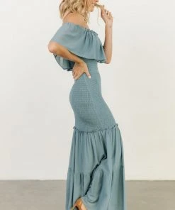 JH Dresses Amalfi Smocked Maxi Dress | Blue