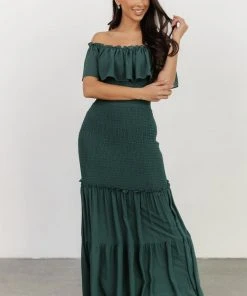 JH Amalfi Smocked Maxi Dress | Green