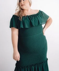 JH Amalfi Smocked Maxi Dress | Green