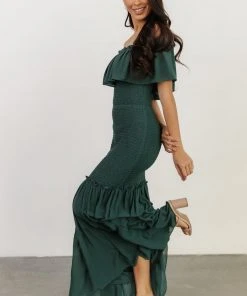 JH Amalfi Smocked Maxi Dress | Green