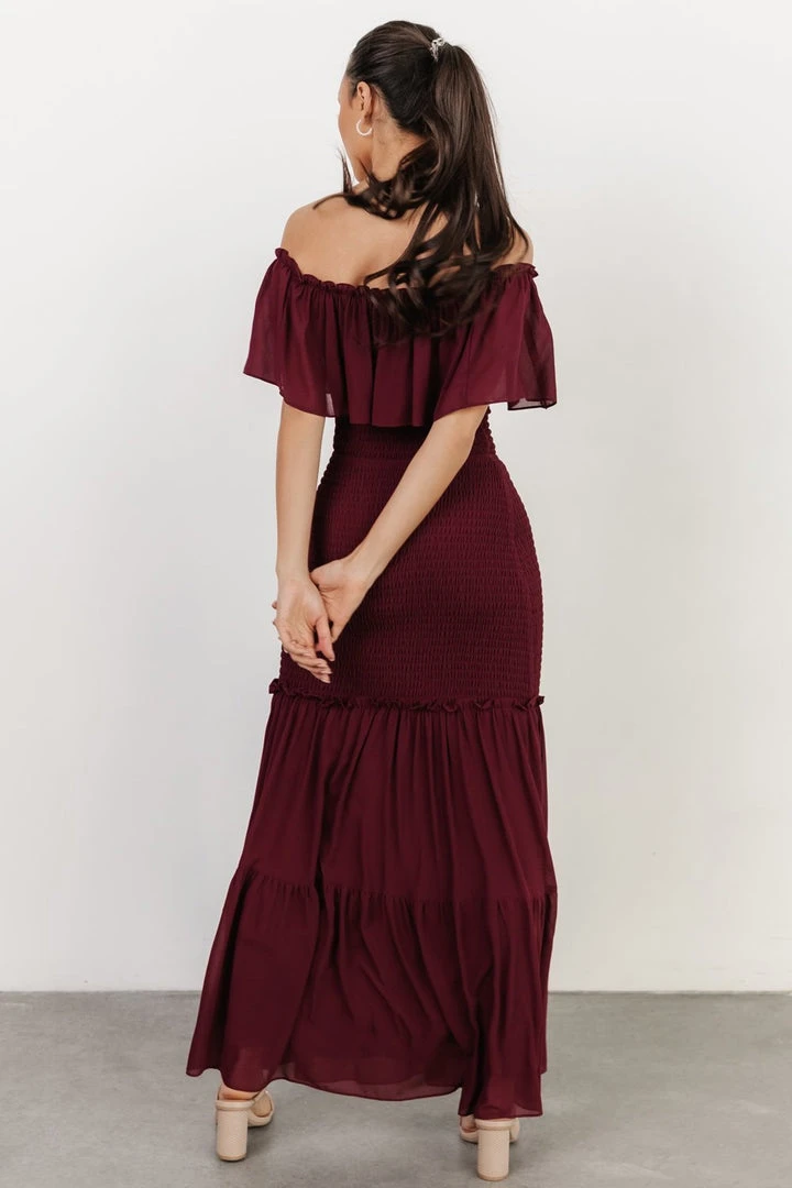 JH Dresses Amalfi Smocked Maxi Dress | Mulberry 6 JH Dresses Amalfi Smocked Maxi Dress | Mulberry