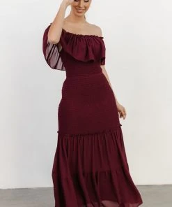 JH Dresses Amalfi Smocked Maxi Dress | Mulberry 21 JH Dresses Amalfi Smocked Maxi Dress | Mulberry