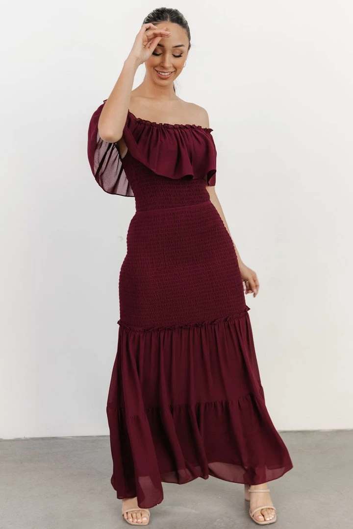 JH Dresses Amalfi Smocked Maxi Dress | Mulberry 11 JH Dresses Amalfi Smocked Maxi Dress | Mulberry