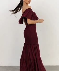 JH Dresses Amalfi Smocked Maxi Dress | Mulberry 17 JH Dresses Amalfi Smocked Maxi Dress | Mulberry