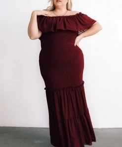 JH Dresses Amalfi Smocked Maxi Dress | Mulberry 19 JH Dresses Amalfi Smocked Maxi Dress | Mulberry