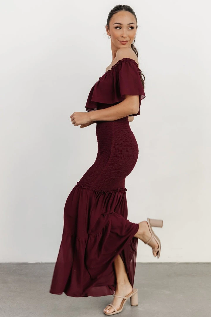 JH Dresses Amalfi Smocked Maxi Dress | Mulberry 5 JH Dresses Amalfi Smocked Maxi Dress | Mulberry