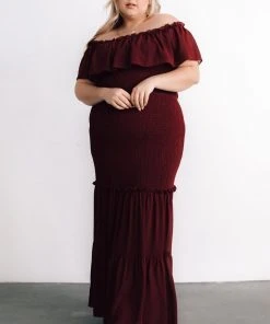 JH Dresses Amalfi Smocked Maxi Dress | Mulberry 18 JH Dresses Amalfi Smocked Maxi Dress | Mulberry