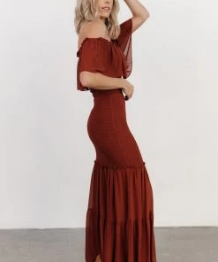 JH Dresses Amalfi Smocked Maxi Dress | Rust