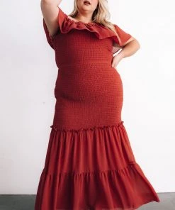 JH Dresses Amalfi Smocked Maxi Dress | Rust