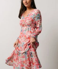 SL Amaretto Midi Dress | Pink + Blue Floral Dresses