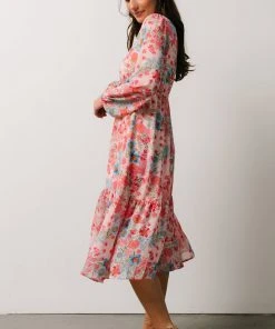 SL Amaretto Midi Dress | Pink + Blue Floral Dresses