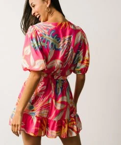 FT Amber Romper | Hot Pink Print Dresses