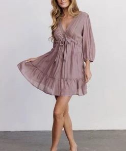 POL Dresses Amelia Boho Mini Dress | Dusty Lavender