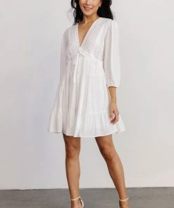 POL Amelia Boho Mini Dress | Off White