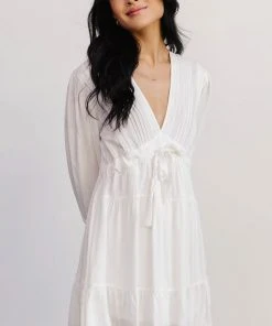 POL Amelia Boho Mini Dress | Off White
