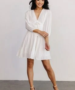 POL Amelia Boho Mini Dress | Off White