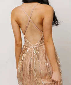 RR Anastasia Gown | Gold Sequin