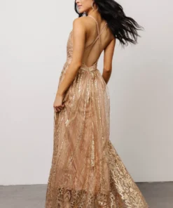 RR Anastasia Gown | Gold Sequin
