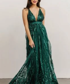 RR Anastasia Gown | Green Sequin Dresses