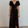 BB Custom Andi Ribbed Velvet Wrap Dress | Black Orchid Dresses