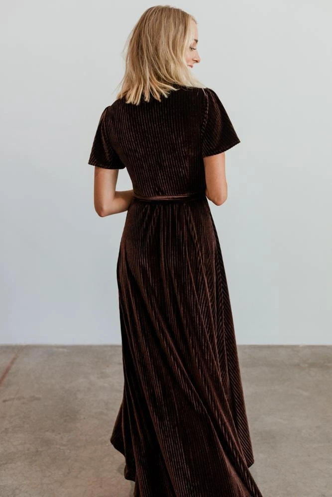 BB Custom Andi Ribbed Velvet Wrap Dress | Black Orchid Dresses 4 BB Custom Andi Ribbed Velvet Wrap Dress | Black Orchid Dresses
