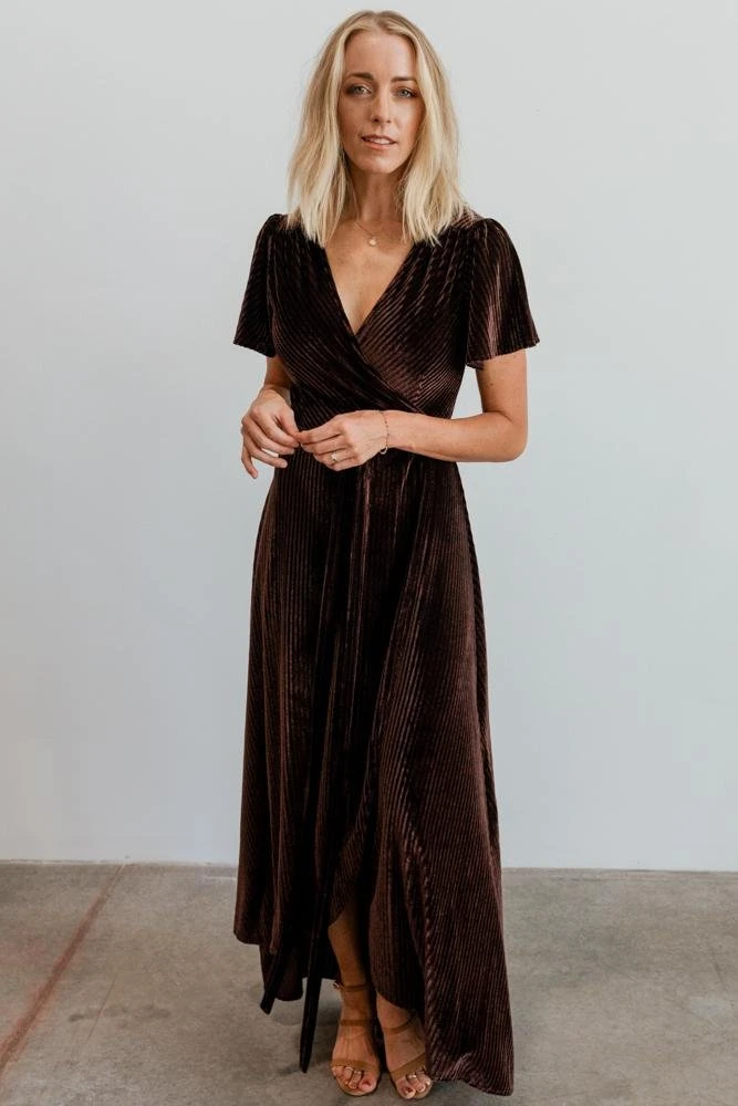 BB Custom Andi Ribbed Velvet Wrap Dress | Black Orchid Dresses 3 BB Custom Andi Ribbed Velvet Wrap Dress | Black Orchid Dresses