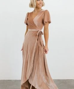 BB Custom Andi Ribbed Velvet Wrap Dress | Champagne Dresses