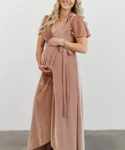 BB Custom Andi Ribbed Velvet Wrap Dress | Champagne Dresses