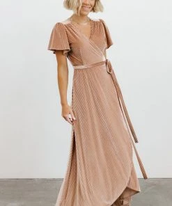 BB Custom Andi Ribbed Velvet Wrap Dress | Champagne Dresses