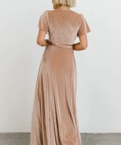 BB Custom Andi Ribbed Velvet Wrap Dress | Champagne Dresses