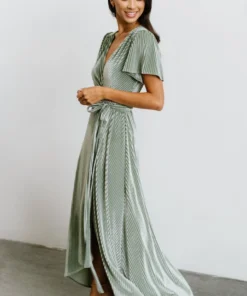 BB Custom Andi Ribbed Velvet Wrap Dress | Dusty Sage 8 BB Custom Andi Ribbed Velvet Wrap Dress | Dusty Sage