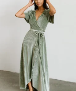 BB Custom Andi Ribbed Velvet Wrap Dress | Dusty Sage 9 BB Custom Andi Ribbed Velvet Wrap Dress | Dusty Sage