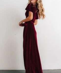 BB Custom Andi Ribbed Velvet Wrap Dress | Mulberry