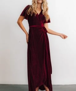 BB Custom Andi Ribbed Velvet Wrap Dress | Mulberry