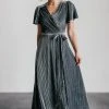BB Custom Andi Ribbed Velvet Wrap Dress | Pewter Dresses