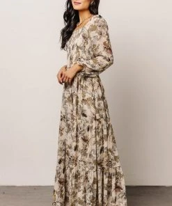BB Custom Angelica Smocked Maxi Dress | Olive Floral Dresses