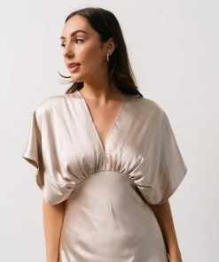 DF Anita Satin Dress | Champagne 15 DF Anita Satin Dress | Champagne