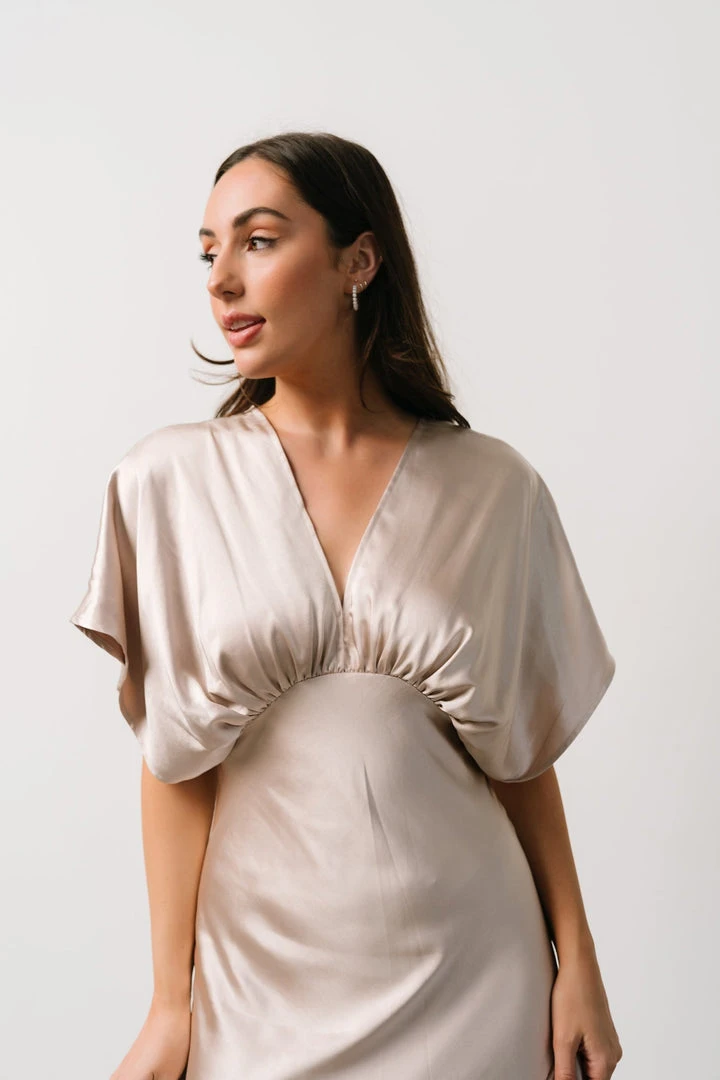 DF Anita Satin Dress | Champagne 8 DF Anita Satin Dress | Champagne