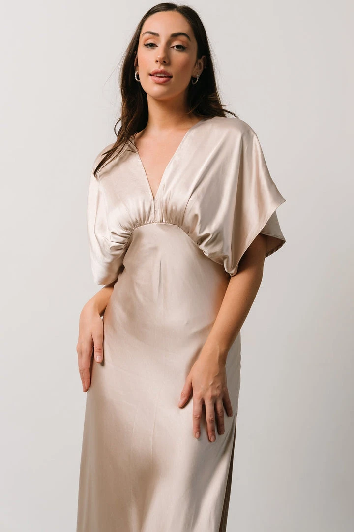 DF Anita Satin Dress | Champagne 2 DF Anita Satin Dress | Champagne