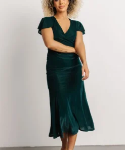 BB Custom Shop All Anne Ruched Velvet Midi Dress | Deep Topaz 4 BB Custom Shop All Anne Ruched Velvet Midi Dress | Deep Topaz