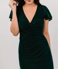 BB Custom Shop All Anne Ruched Velvet Midi Dress | Deep Topaz 8 BB Custom Shop All Anne Ruched Velvet Midi Dress | Deep Topaz