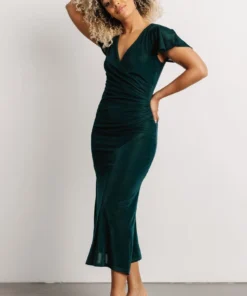 BB Custom Shop All Anne Ruched Velvet Midi Dress | Deep Topaz 3 BB Custom Shop All Anne Ruched Velvet Midi Dress | Deep Topaz