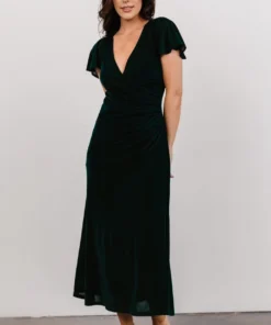 BB Custom Shop All Anne Ruched Velvet Midi Dress | Deep Topaz 5 BB Custom Shop All Anne Ruched Velvet Midi Dress | Deep Topaz