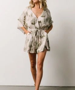 DF Anya Palm Leaf Romper | Olive