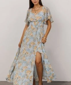 BB Custom April Sweetheart Maxi Dress | Blue Blooms
