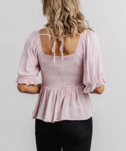 IL Arden Smocked Top | Pale Pink