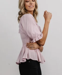 IL Arden Smocked Top | Pale Pink